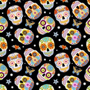 sugar skulls - black, small