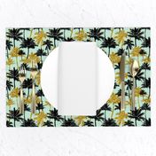 gold glitter palm trees - mint, mini