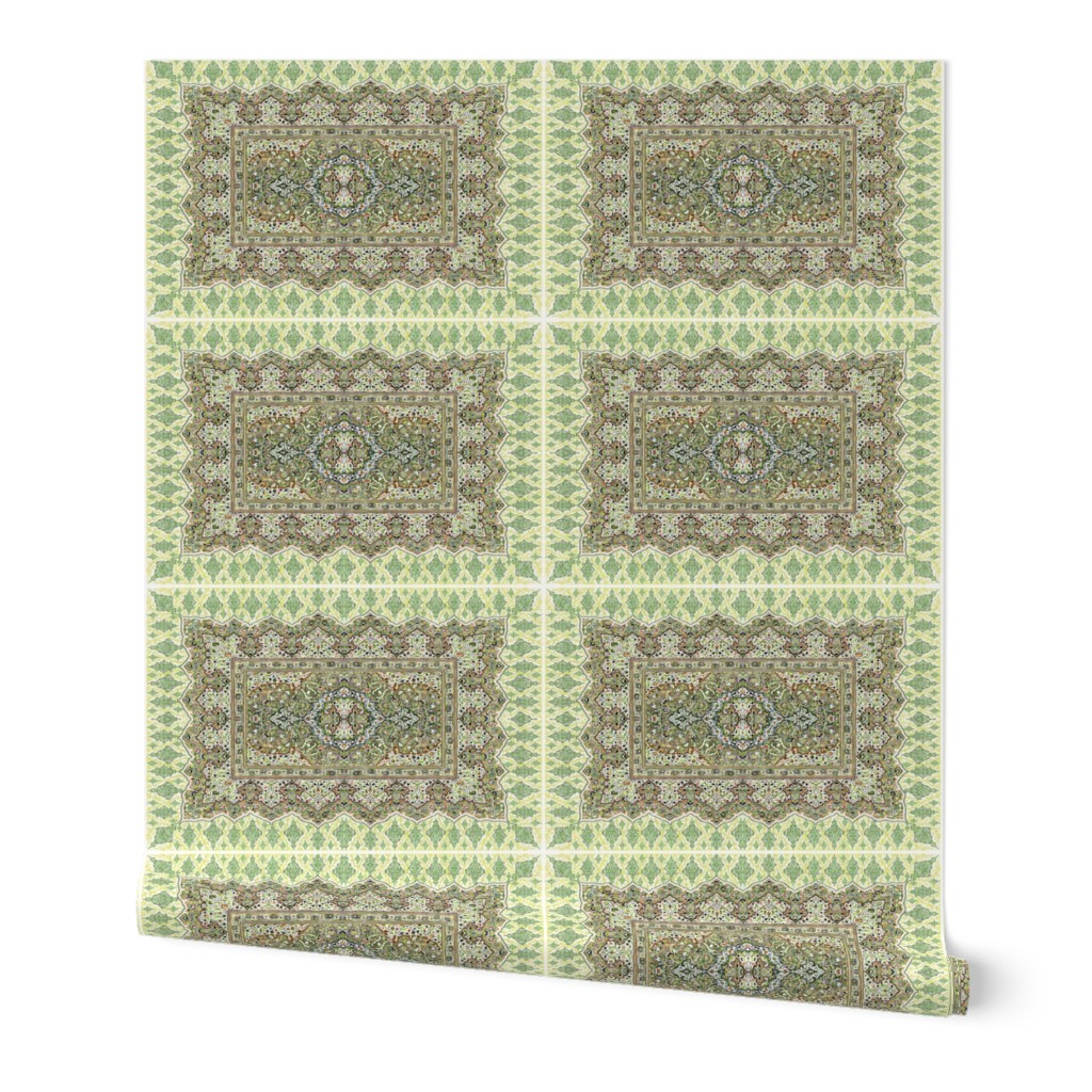 persian knot tea towel green