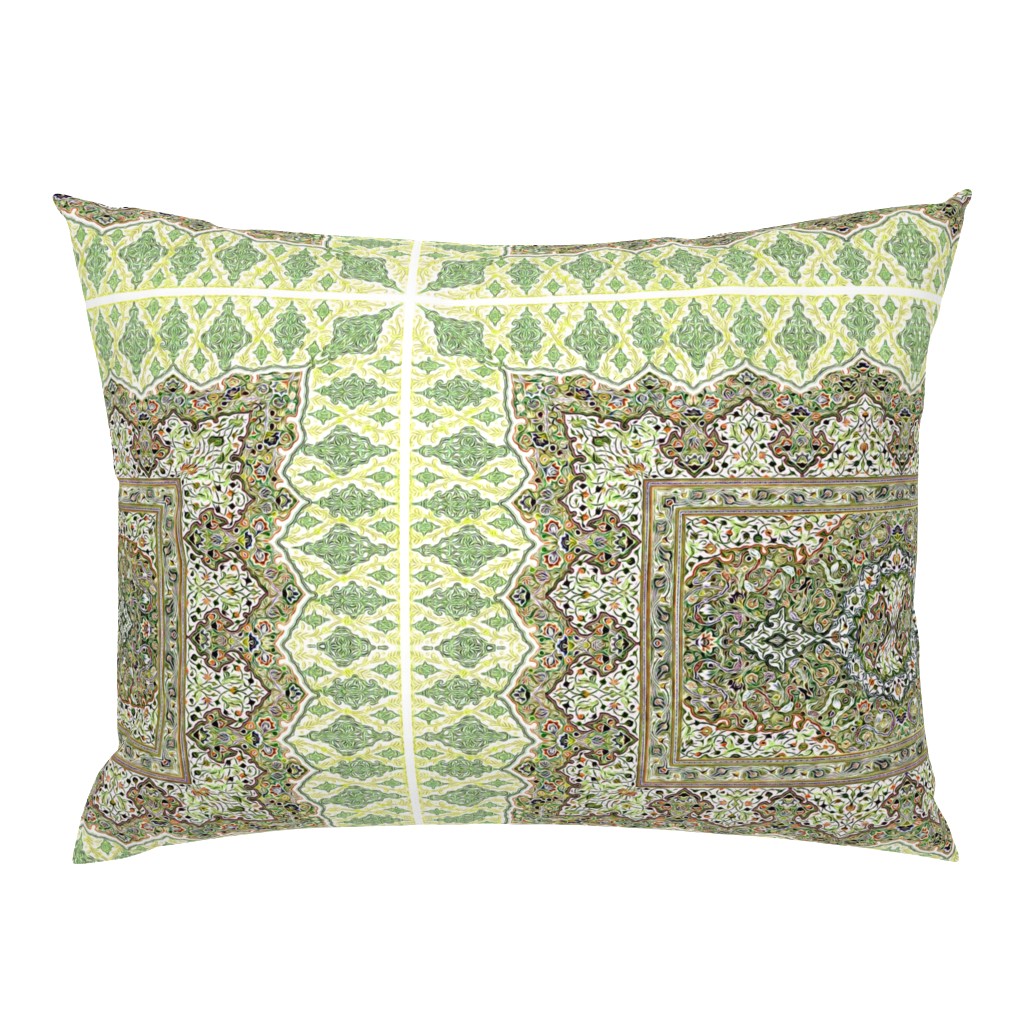 persian knot tea towel green