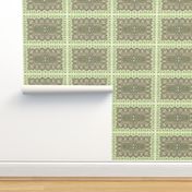 persian knot tea towel green