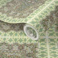 persian knot tea towel green