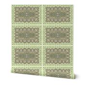 persian knot tea towel green