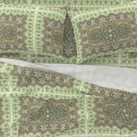 persian knot tea towel green