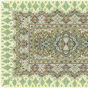 persian knot tea towel green