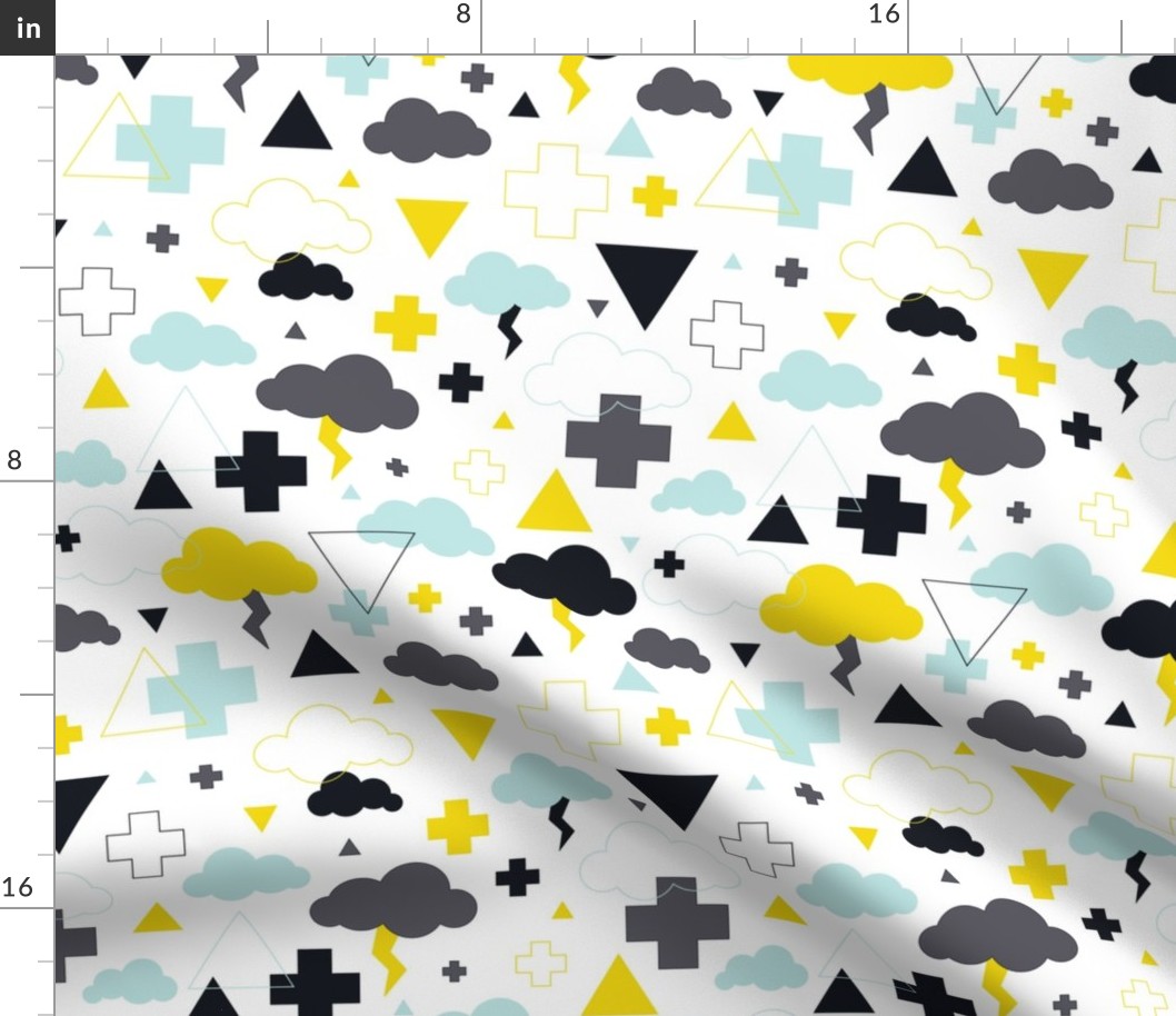 geometric pastel sleepy blue sky cloud geometric pattern