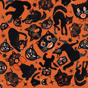 Halloween Cats  Orange 
