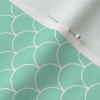 Mint and White Scallop Pattern 