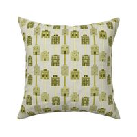 Yellow, olive, gray woven house stripes by Su_G_©SuSchaefer