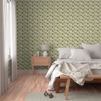 Yellow, olive, gray woven house stripes by Su_G_©SuSchaefer