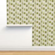 Yellow, olive, gray woven house stripes by Su_G_©SuSchaefer