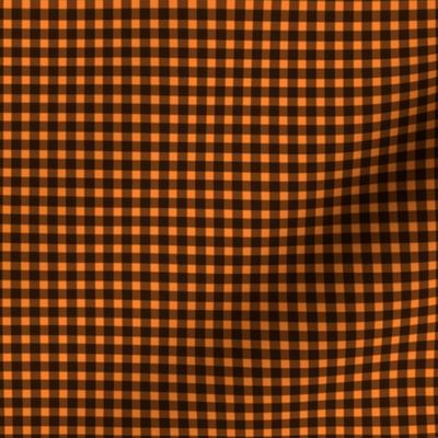 Black and orange fox gingham