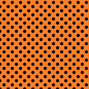 Black fox polka dot on orange