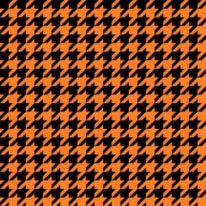 Black and orange fox houndstooth