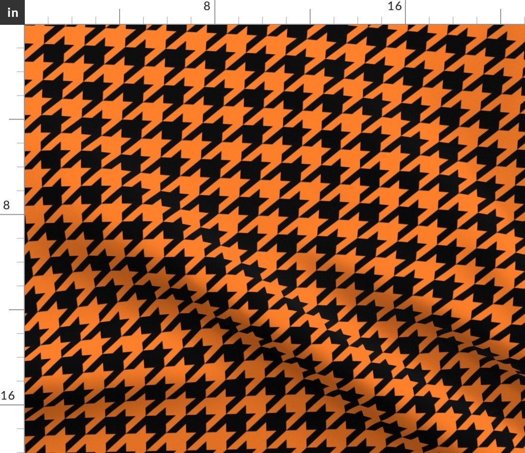 Black and orange fox houndstooth