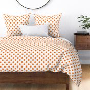 Orange fox polka dots on white