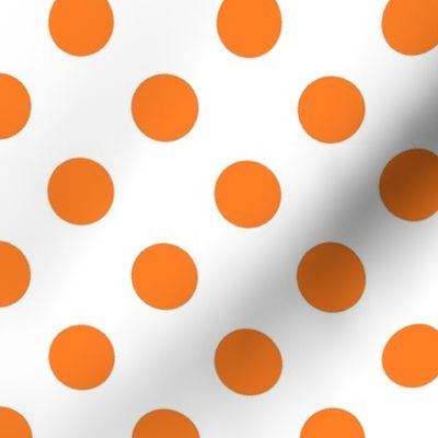 Orange fox polka dots on white