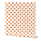 Orange fox polka dots on white