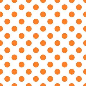 Orange fox polka dots on white