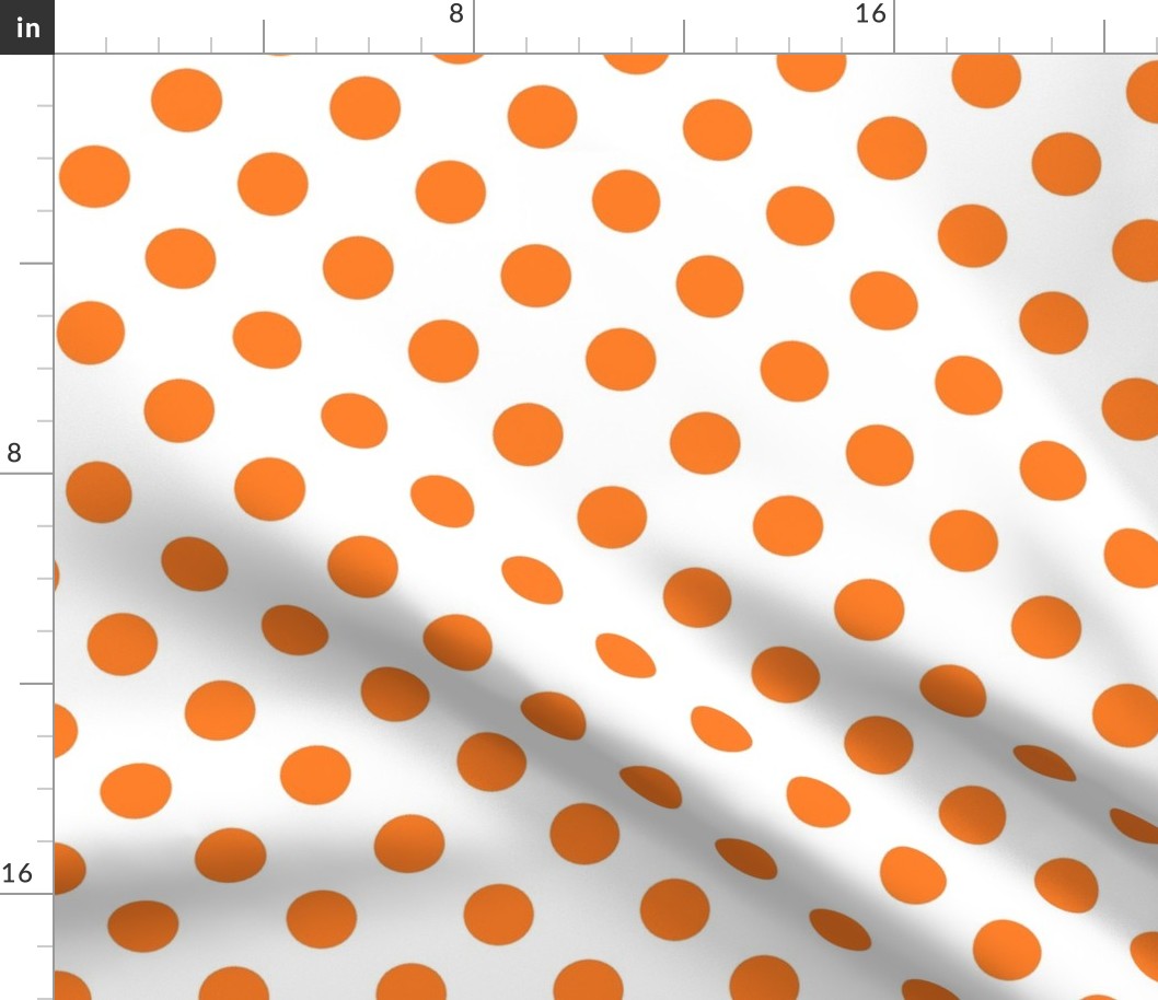 Orange fox polka dots on white