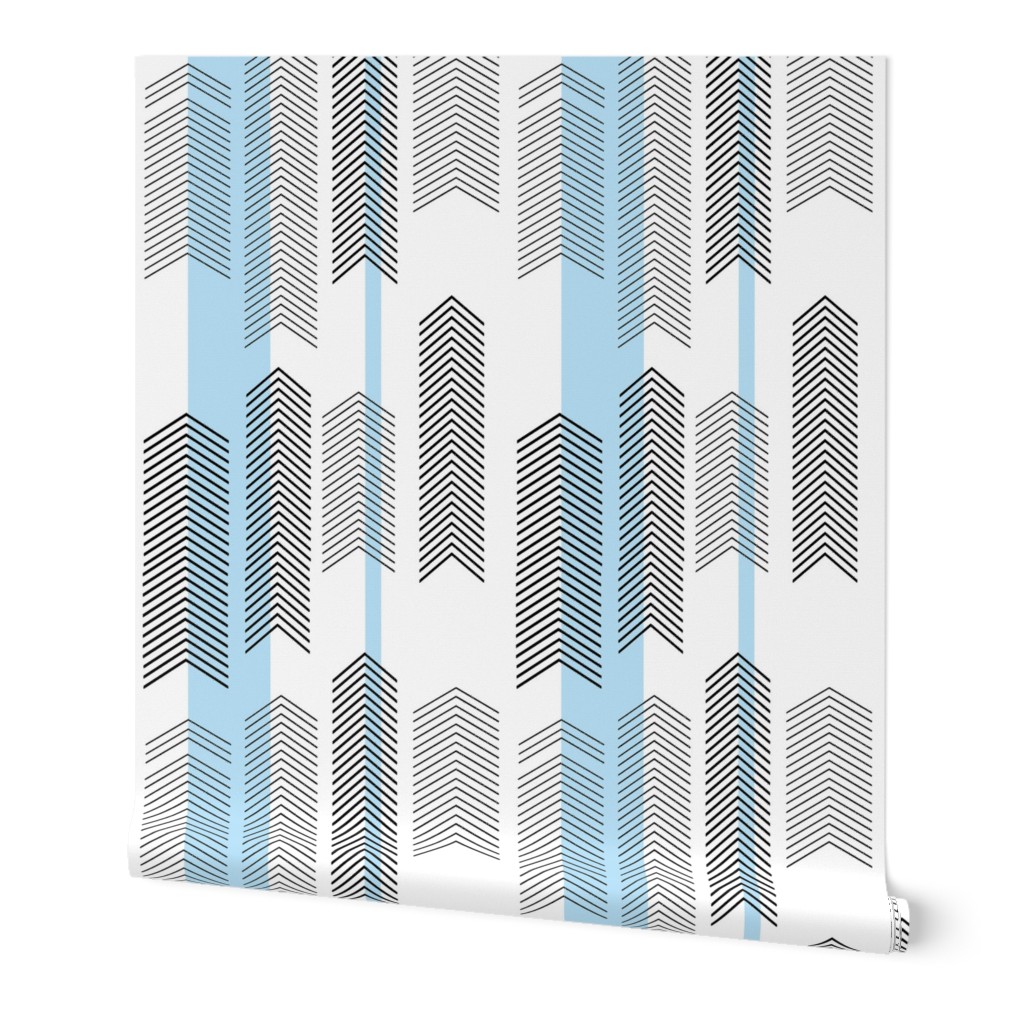 chevron stripe in sky blue