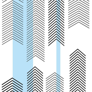 chevron stripe in sky blue