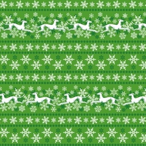 Green Snowflakes and Greyhounds Stripes - width - 