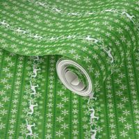Green Snowflakes and Greyhounds Stripes - length - 