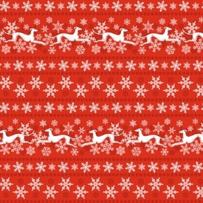 Red Snowflakes and Greyhounds Stripes - width - 