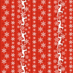 Red Snowflakes and Greyhounds Stripes - length -