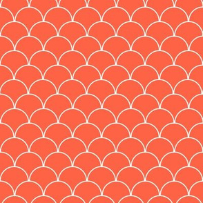 Coral and White Scallop Pattern 