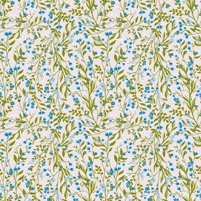 Regency Floral Vine Sage Vine Frost Blossom // mini