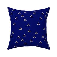 Pop Stripe Co-ordinates Triangles Navy Blue and Gold - small scale