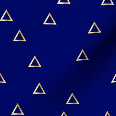 Pop Stripe Co-ordinates Triangles Navy Blue and Gold - small scale