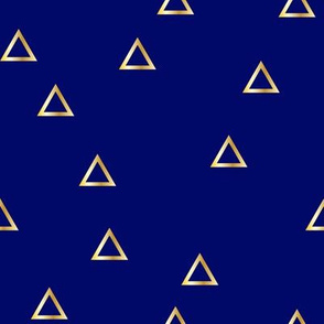 Pop Stripe Co-ordinates Triangles Navy Blue and Gold - small scale