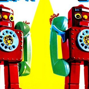 vintage retro kitsch telephone robots pop art science fiction sci fi toys futuristic advertisements advert ads commercials banners posters comics