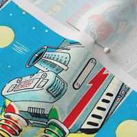 vintage retro kitsch pop art science fiction sci fi toys futuristic space vehicles spaceships rockets astronauts satellites advert ads galaxy adverts
