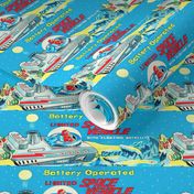 vintage retro kitsch pop art science fiction sci fi toys futuristic space vehicles spaceships rockets astronauts satellites advert ads galaxy adverts