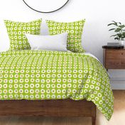 daisy dots on lime green