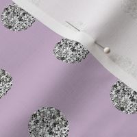 Silver Glitter Dots Beaucoup! on Lilac