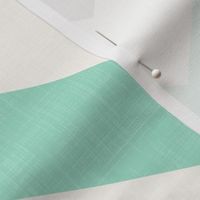 Bold Chevron in in Mint and Cashmere Linen