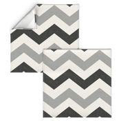 Bold Chevron in Carbon and Black Linen