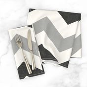 Bold Chevron in Carbon and Black Linen