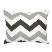 Bold Chevron in Carbon and Black Linen