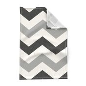 Bold Chevron in Carbon and Black Linen