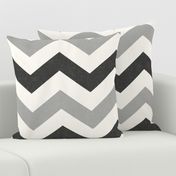 Bold Chevron in Carbon and Black Linen