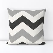 Bold Chevron in Carbon and Black Linen