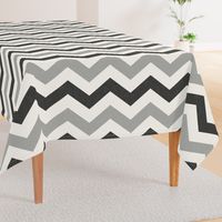 Bold Chevron in Carbon and Black Linen