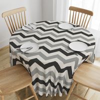 Bold Chevron in Carbon and Black Linen