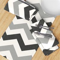 Bold Chevron in Carbon and Black Linen